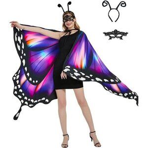 Halloween Butterfly Costume for Women and Teen Girls Wings‎ Reversible Cape